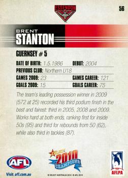 2010 Select AFL Champions #56 Brent Stanton Back